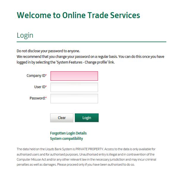 USING ONLINE TRADE SERVICES FOR THE FIRST TIME Links to topics in this section: Logging on as a new user Entities Setting up service administrator permissions 2.