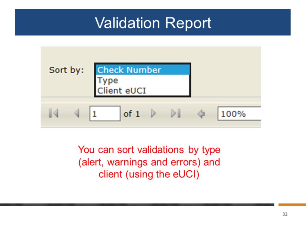 Validation number, validation type (alert,