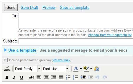 Draft an Email Using a Suggested Template On the Email page, click on the Use a Template link under the subject line, and select one of our suggested messages from the link.