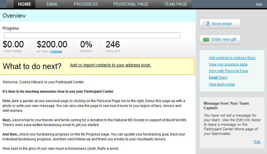 Change My Fundraising Goal Click the Change link next to My Goal in the progress bar at the top of