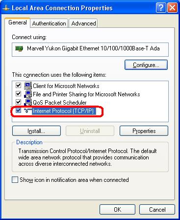 3. Double click on "Internet Protocol (TCP/IP)". 4.