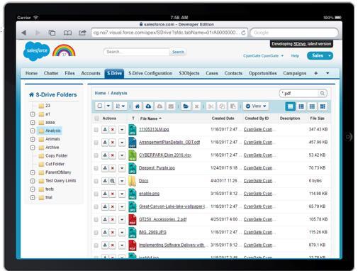 Figure 71 You can browse and search folders/files, create folders, download files, email files, cut-copy-paste