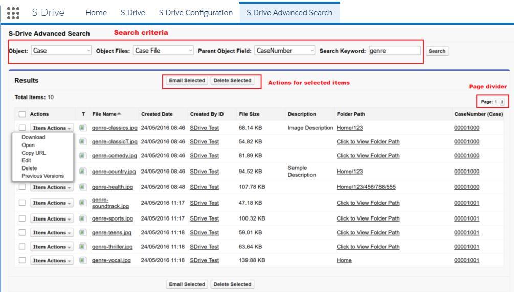 V. S-Drive Advanced Search S-Drive Advanced Search is a new feature of S-Drive that helps to perform improved search functionality in object files.