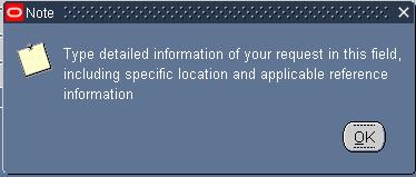 The more information typed in this field, the less likely the Service Department will return it to you.