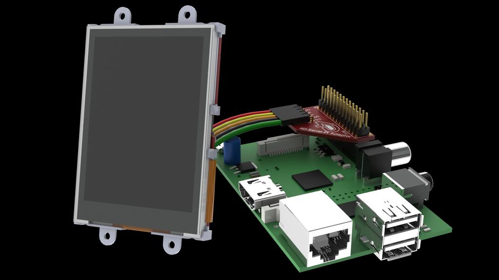 Communication to the 4D Systems Display Modules is performed via the Raspberry Pi s serial port (RX and TX), and is provided to the user in a simple 5-pin interface, where a 5 way
