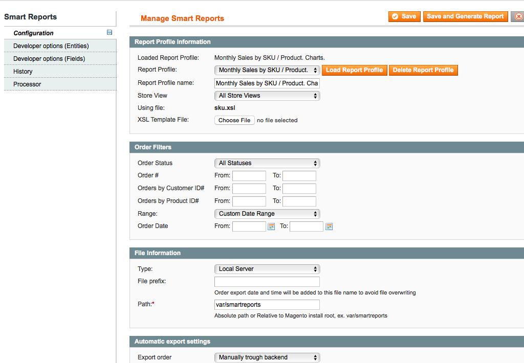 2. Generating a report 1. Select a Report Profile and click Load Report Profile. 2.