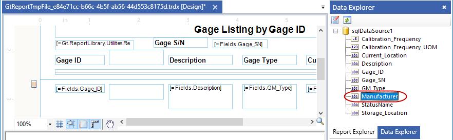 The Manufacturer field will now display under the Data Explorer