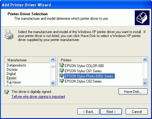 If there is none, click New Driver and follow the instructions to install it.
