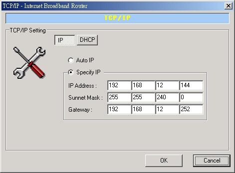 To manually issue your network s IP address, gateway, and subnet information, select Specify IP and