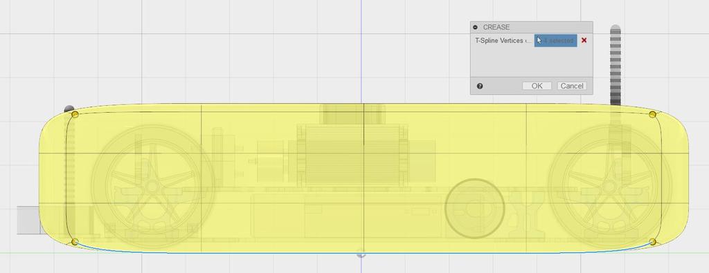 Creasing the Bottom Edge of the Form Use the ViewCube to rotate the model to a side view and you can see that the form is rounded on both the top and bottom.