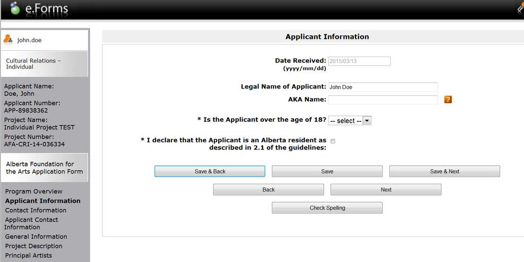Figure 17 Applicant Information 28.