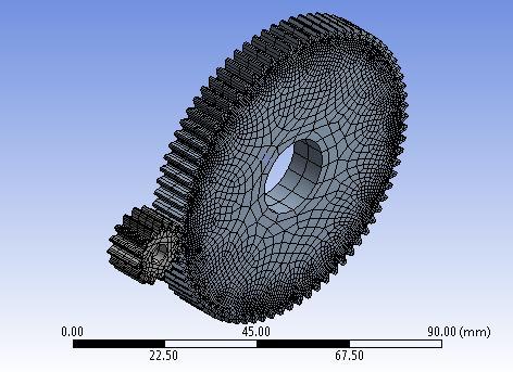 the stress analysis of gears. In this dissertation work finite element analysis is carried out in ANSYS Workbench 14.0 to determine the bending and contact stress for 20MnCr5 steel gears.