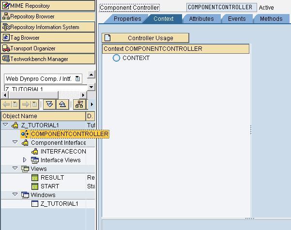 Save and activate your work. Step 4 Creating the Component Controller Context Create the component controller context.