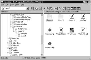 Upon completion of a successful installation, the YTerm icon will appear on the PC desktop window: Figure 1: Y Term Program Group in Windows 95 Y Term creates a Windows program group that defaults to