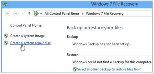 5 of 9 4/17/2015 7:19 AM Create a system repair disc window opens.