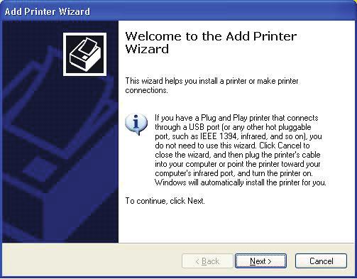 8. Click Add New Printer to launch Windows Add Printer