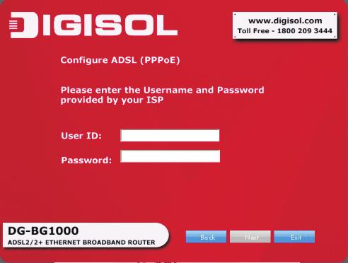 10 In the following page, enter the correct username and password