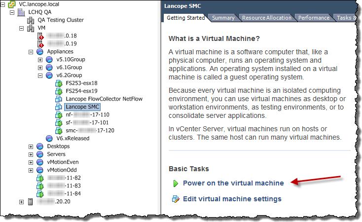 CONFIGURE THE IP ADDRESSES To configure the IP addresses for a virtual appliance, complete the following steps: 1. If necessary, launch the vsphere Client software and log in.