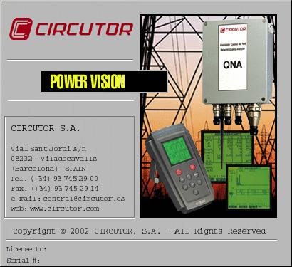ELECTRICAL NETWORK ANALYSIS SOFTWARE Power Vision 1.7 (Cod.