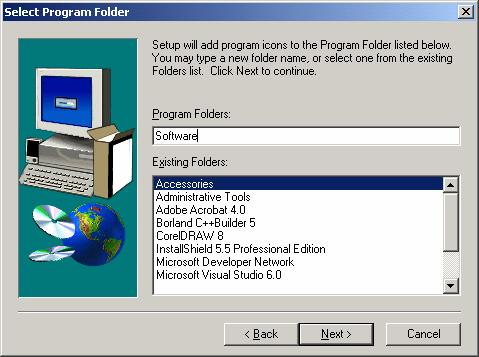 When the folder where the program will be installed is chosen, you may press Next button.