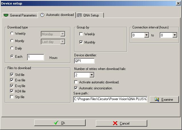 When all identification and communication parameters have been updated, you can now try to modify automatic download options: Automatic downloads dialog box Using this folder, you can modify