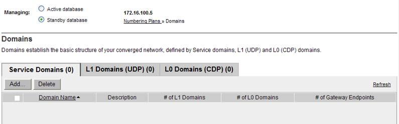 170 Configure and manage the Network Routing Service Figure 51 Service Domains pane 3 Click the Add... button.