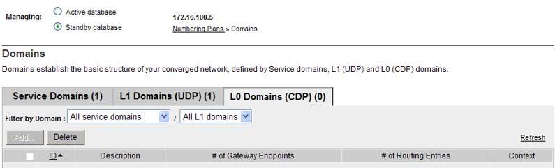 Manage a Level 0 Domain (CDP) 185 Add an L0 Domain (CDP) Use the following procedure to add an L0 Domain (CDP).