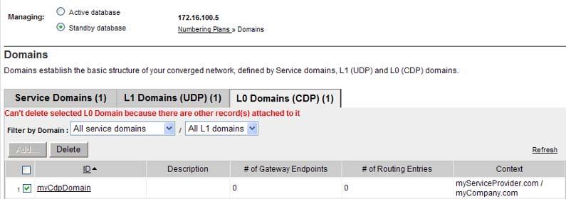 Manage a Level 0 Domain (CDP) 193 Figure 73 Confirmation Box 7 Click OK.