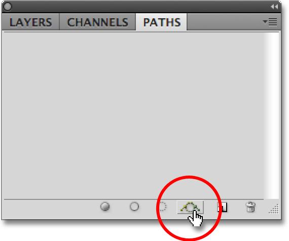 Step 18: Convert The Selection Outline Into A Path Switch over to your Paths panel, which is grouped in with the Layers and Channels panels (click on the name tabs at the top to switch between the