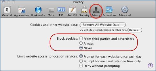 4 Scroll to Block cookies. IMPORTANT: Do NOT block cookies. Pop-ups MindTap requires pop-ups to run.
