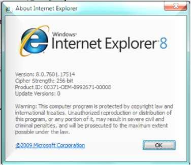 dipaparkan 2 Klik pada About Internet Explorer 2 1