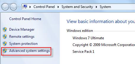 Step 2) System Properties window display, select tab Advanced