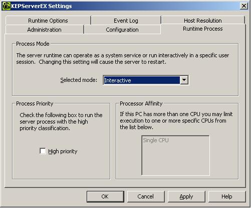 3. Beneath Process Mode, change the Selected Mode to Interactive. 4. Then, click OK to apply the changes.