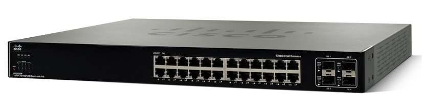 Cisco SGE2000P 24-Port Gigabit Switch: PoE Cisco Small Business Managed Switches High-Performance, Secure Switching with PoE for Small Businesses Highlights 24 high-speed ports optimized for the