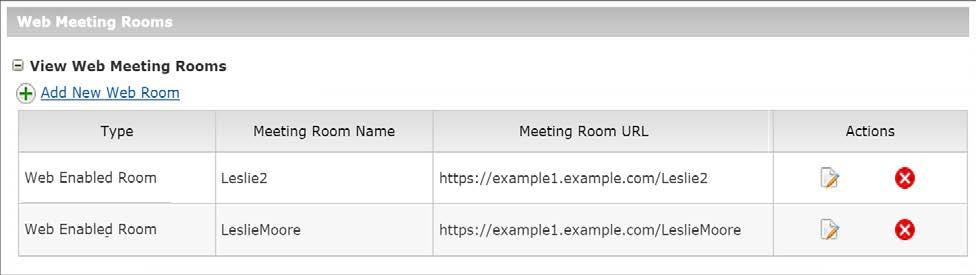 Adding and Managing Clients (Users) Manage Web Meetings Expand the Web Meetings section to view and manage the