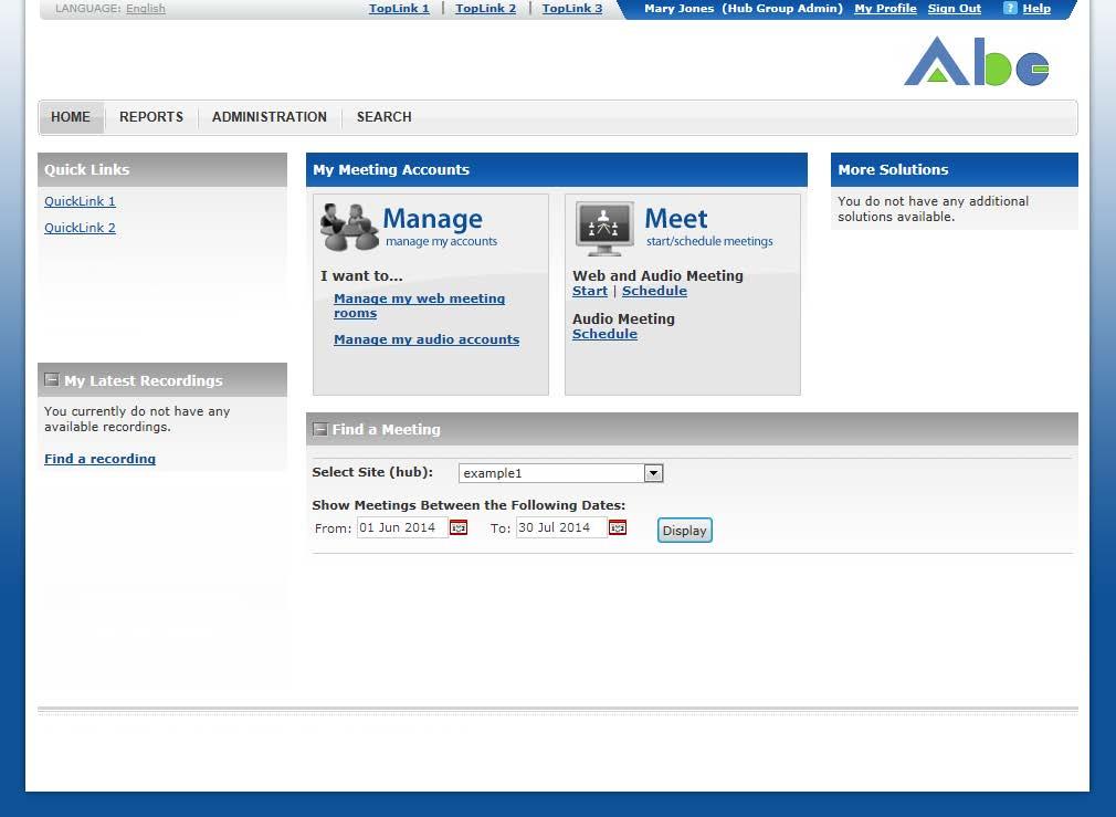 About the Admin Portal and User Roles Home Page After you sign in, the Admin Portal displays the Home page.