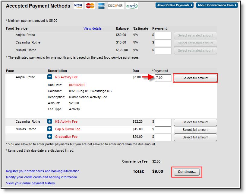 Image 3: Making a Payment Payments made through the portal cannot be voided.