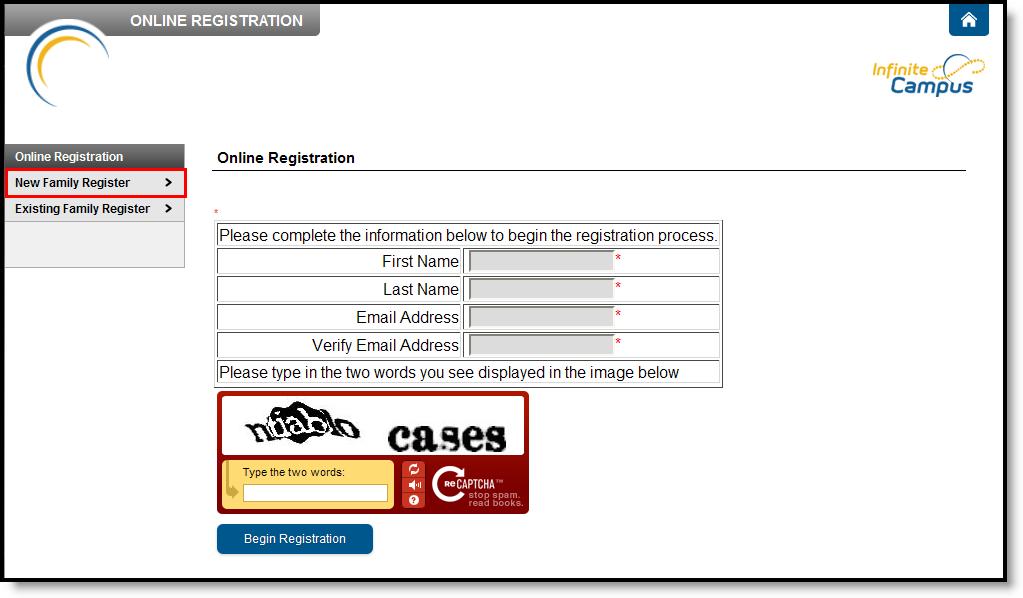 Image 3: Online Registration Name Entry A confirmation email will be sent to the entered email