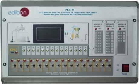 SPECIFICATIONS Additional and optional items to the standard supply PLC. Industrial Control using PLC (7 and 8): 7 PLC-PI. PLC Module: Circuit diagram in the front panel.