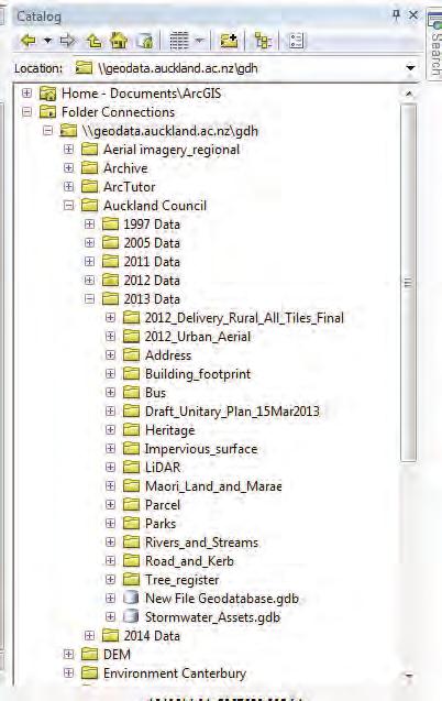 Sourcing the Data (Option 2): Accessing Geo-database [Continued] P 7 You should now be able to see all the Geo-Data available to you, in the ArcCatalog.