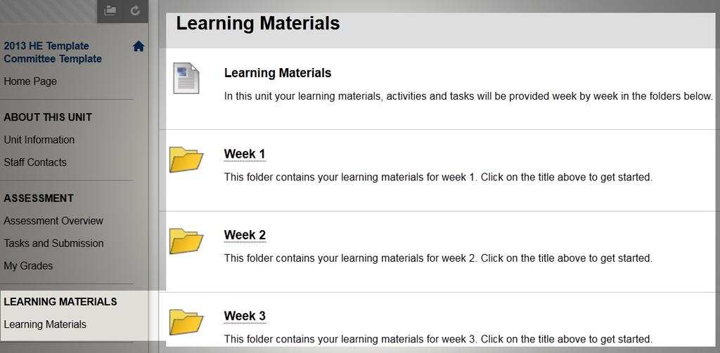 3.4. Learning Materials This content area should contain instructions, tasks, activities and materials that students are required to read and undertake in the unit.