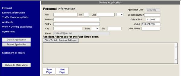 Page 4 Online Application Entry The online job application is divided into sections. Each section is listed on the left.