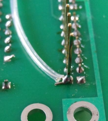 connector to the solder pad.
