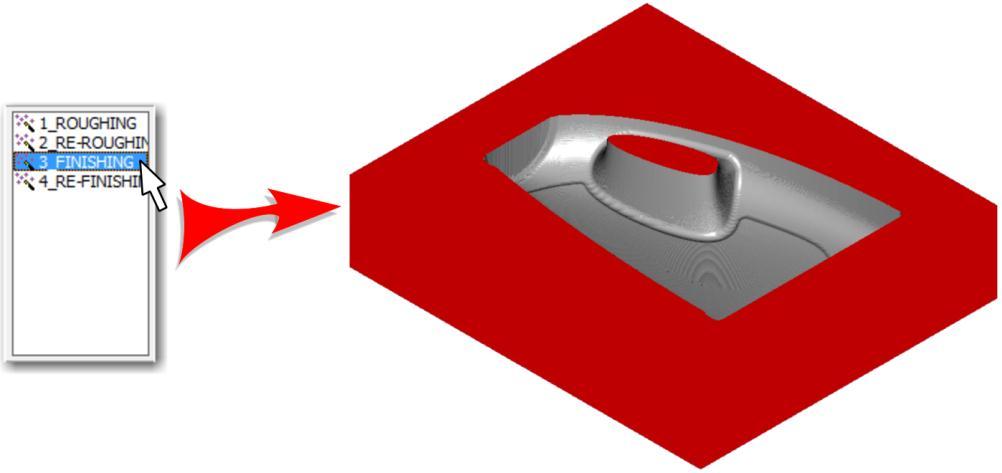 EZ-MILL PRO / 3D MACHINING WIZARD TUTORIAL 5. Click 3_FINISHING in the Work Step list box, you will see the simulation result of the third operation finishing. See Picture 1-23.