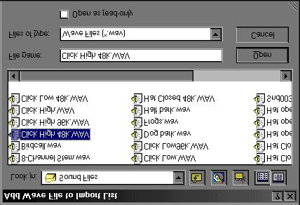 File Management Figure 3-7 The Add Wave File to