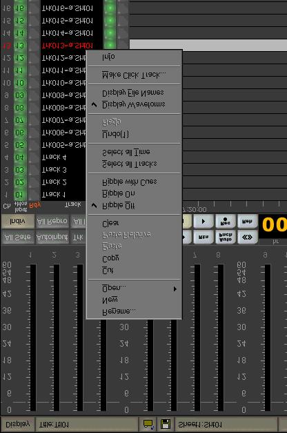 Editing and Selection Features Figure 5-6 Track Name Select Right-click menu The Meters section also includes a right-click menu for metering options. 5.3 The Info Drop-down Panel The cursor location in the Multitrack panel determines the information available about the Title.