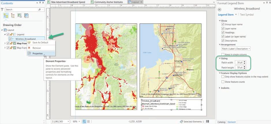 Getting to Know ArcGIS Pro supplement for Arcgis pro 2.2 12 Page 433, step 4 Right-click Wireless_Broadband and select Properties to open the Format Legend Item pane.
