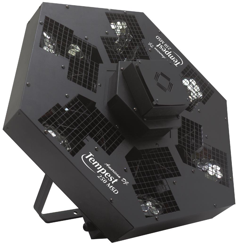 Tempest 250 MSD Contents Intoduction...3 Features...4 Discharge Lamp Warning...4 Safety Precautions...5 Set Up...6 Operation...9 Cleaning...11 Trouble Shooting...11 Lamp Replacement...12 DMX Traits.