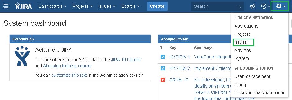 4.4 Creating an Issue type scheme in JIRA Issue type scheme controls which issue types will be available to a set of JIRA projects 1.