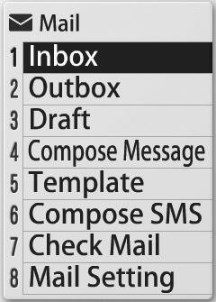 Handling Messages Message Storage Locations Press o to open Mail Menu. Sent, received and draft messages are saved in the locations below.